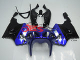 Blue and Black fairing kit for Kawasaki ZX-7R 1996, 1997, 1998, 1999, 2000, 2001, 2002 motorcycles. This is a compression molded fairing kit which will require modifications for proper fitment