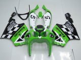 Green, Black and White fairing kit for Kawasaki ZX-7R 1996, 1997, 1998, 1999, 2000, 2001, 2002 motorcycles. This is a compression molded fairing kit which will require modifications for proper fitment