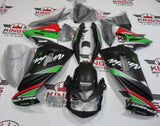 Fairing Kit for a Kawasaki Ninja 650R (2006-2008) Matte Black, Green, Red Monster