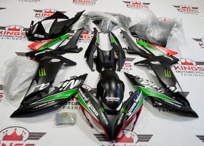 Kawasaki Ninja 650 ER6F (2017-2019) Matte Black, Green, Red Monster at KingsMotorcycleFairings.com