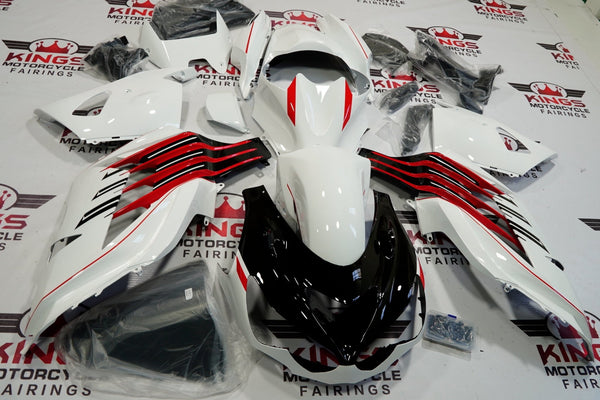 Fairing kit for a Kawasaki Ninja ZX14R (2012-2021) White, Black & Red