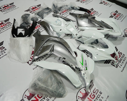 Fairing Kit for a Kawasaki Ninja ZX10R (2016-2020) Pearl White, Silver, Black & Green at KingsMotorcycleFairings.com