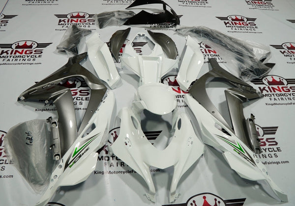 Fairing Kit for a Kawasaki Ninja ZX10R (2016-2020) White, Silver, Black & Green at KingsMotorcycleFairings.com