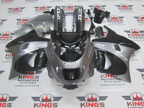 Fairing Kit for a Kawasaki ZX-11 / ZZR1100 D Model (1993-2001) Black & Gray at KingsMotorcycleFairings.com