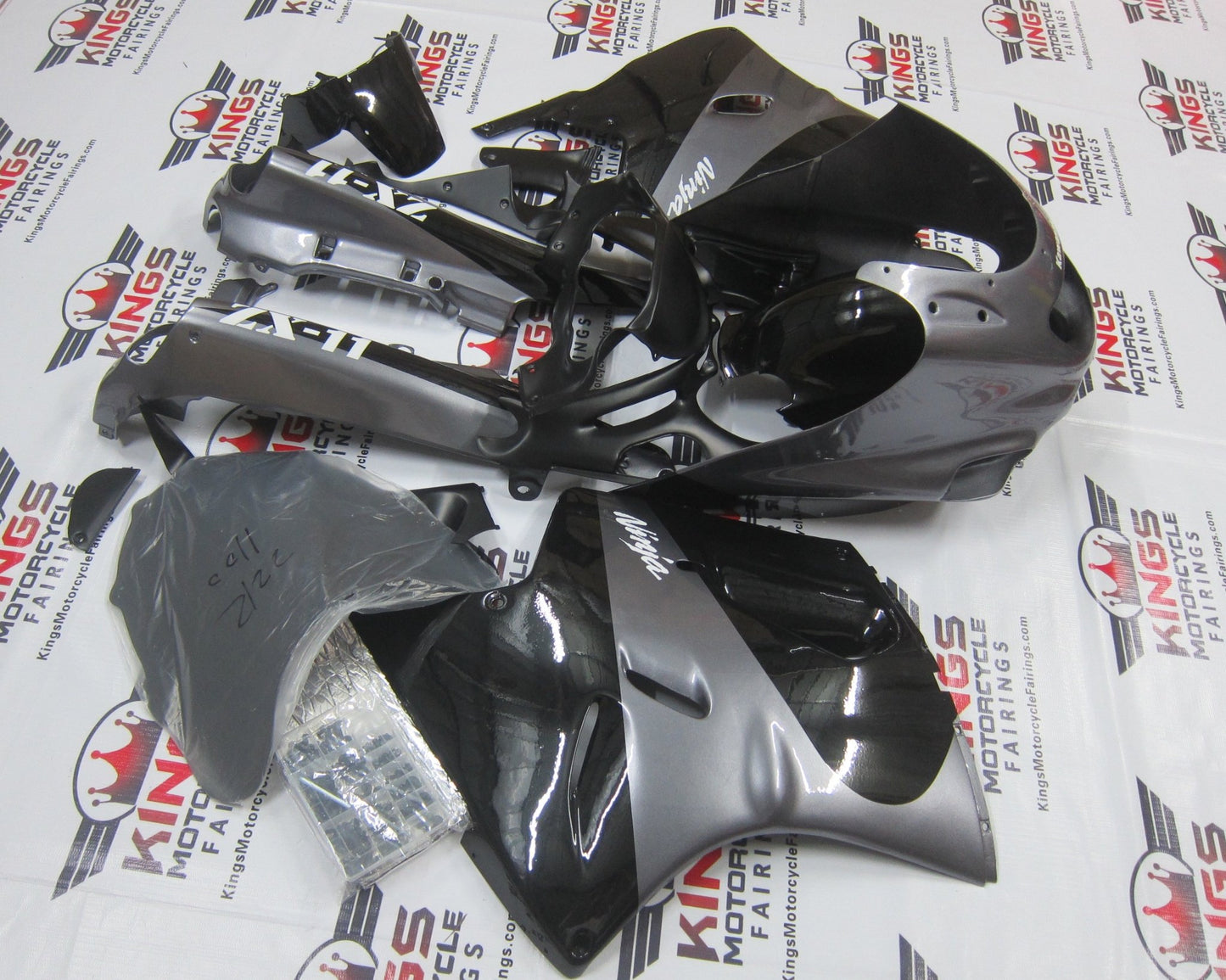 Fairing Kit for a Kawasaki ZX-11 / ZZR1100 D Model (1993-2001) Black & Gray at KingsMotorcycleFairings.com