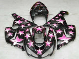 Fairing kit for a Kawasaki ZX6R 636 (2005-2006) Black, Pink Star at KingsMotorcycleFairings.com