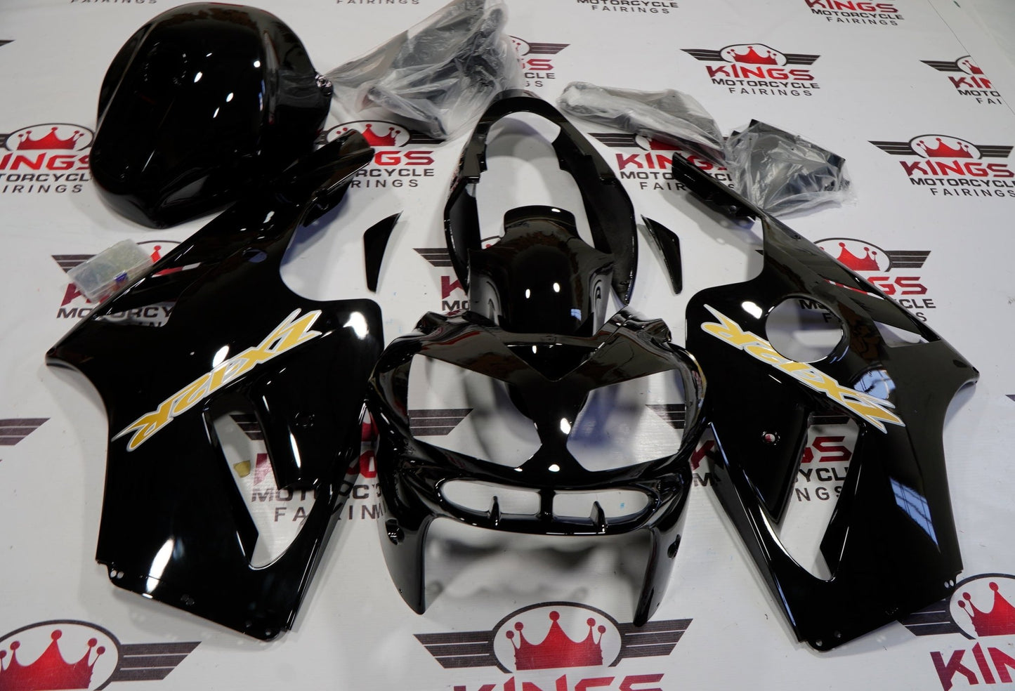 Kawasaki Ninja ZX12R Fairings (2002-2006) Black, Gold at KingsMotorcycleFairings.com