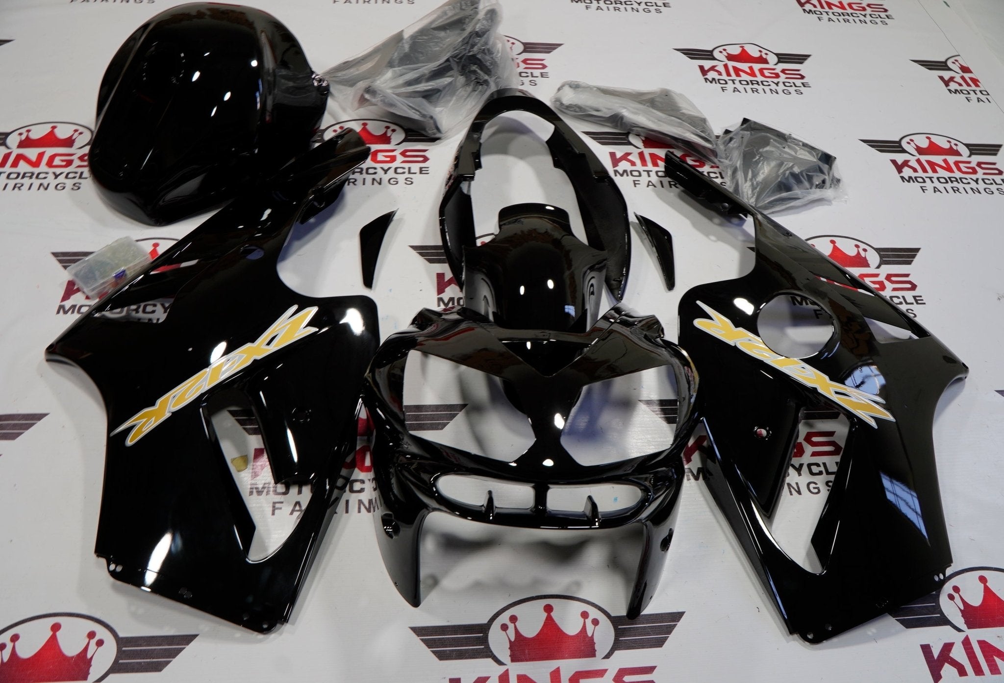 Kawasaki Ninja ZX12R Fairings (2002-2006) Black, Gold at KingsMotorcycleFairings.com