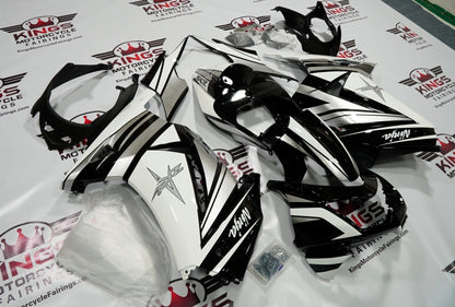 Fairing kit for a Kawasaki Ninja 250R (2008-2013) Black, White & Silver at KingsMotorcycleFairings.com
