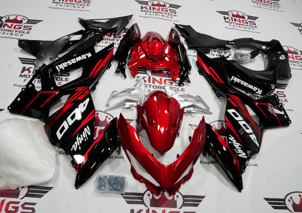 Fairing kit for a Kawasaki Ninja 400 (2018-2023) Red, Black & White at KingsMotorcycleFairings.com