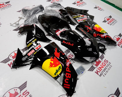 Black, Red and Yellow RedBull Fairing Kit for a 2006 & 2007 Kawasaki Ninja ZX-10R motorcycle