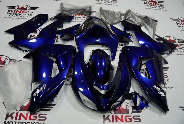 Fairing kit for a Kawasaki Ninja ZX10R (2006-2007) Dark Blue & White at KingsMotorcycleFairings.com