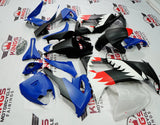 Black, Blue, White and Red Shark Teeth Fairing Kit for a 2008, 2009 & 2010 Kawasaki Ninja ZX-10R motorcycle