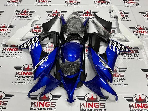 Fairing kit for a Kawasaki Ninja ZX10R (2008-2010) Blue, White & Black at KingsMotorcycleFairings.com