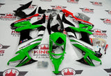 Fairing kit for a Kawasaki Ninja ZX10R (2008-2010) Green, White, Black & Red
