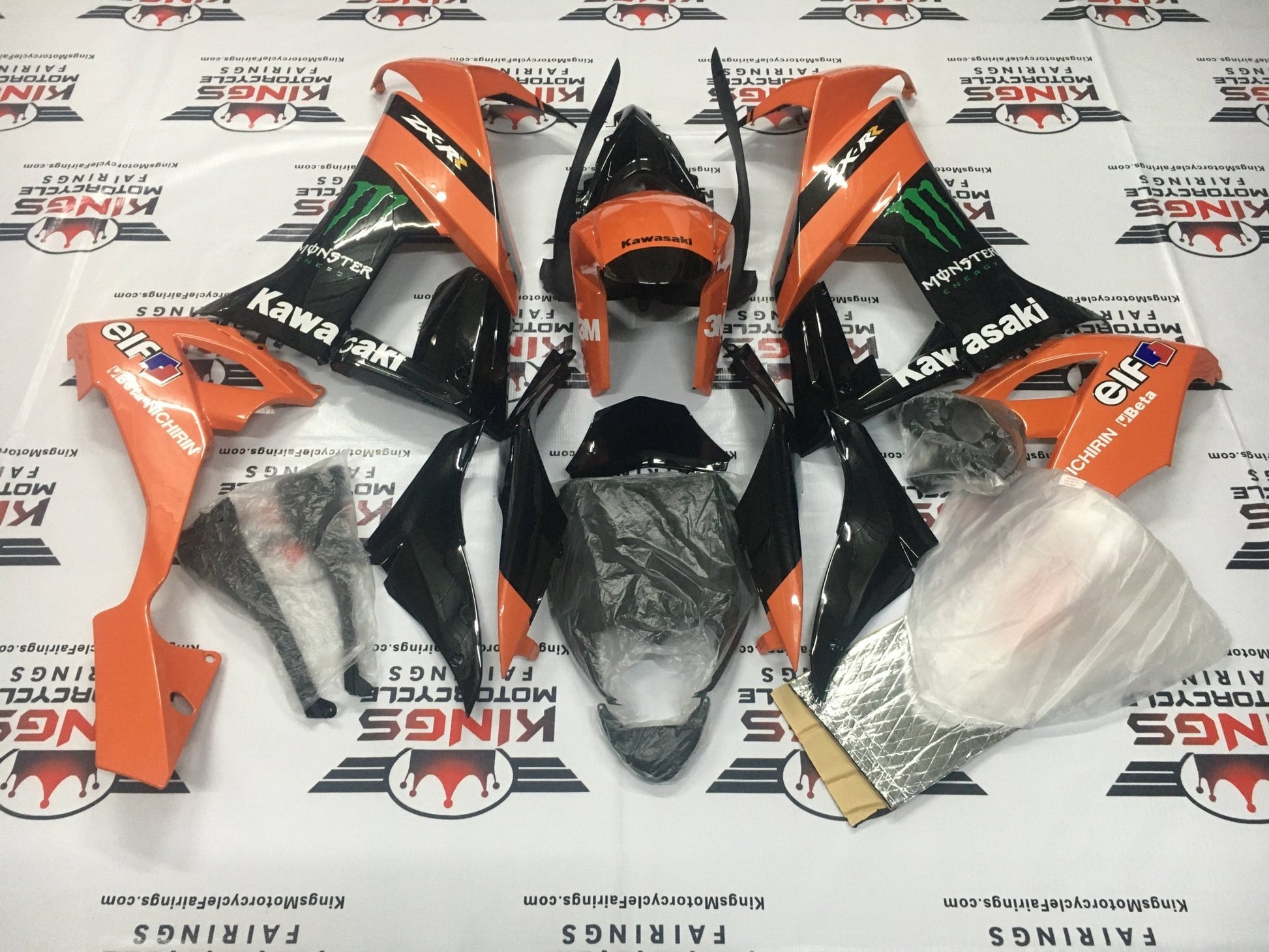 Fairing kit for a Kawasaki Ninja ZX10R (2008-2010) Orange & Black at KingsMotorcycleFairings.com
