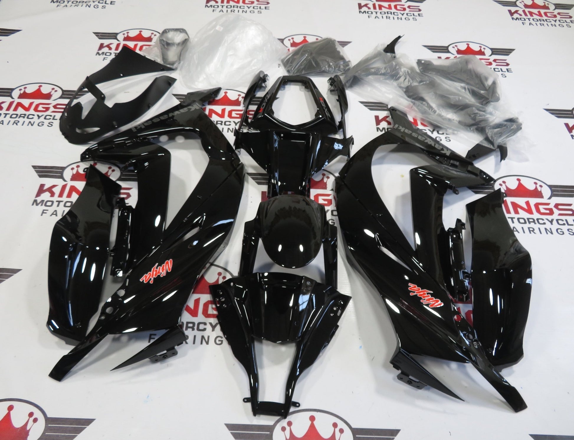 Fairing kit for a Kawasaki Ninja ZX10R (2011-2015) Black at KingsMotorcycleFairings.com