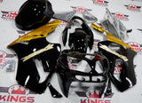 Black, Dark Gold and White Fairing Kit for a 2002 & 2006 Kawasaki Ninja ZX-12R motorcycle by KingsMotorcycleFairings.com
