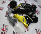 Black, Gold and White Fairing Kit for a 2002 & 2006 Kawasaki Ninja ZX-12R motorcycle.