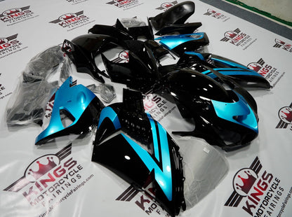 Fairing kit for a Kawasaki Ninja ZX14R (2006-2011) Black & Light Blue at KingsMotorcycleFairings.com