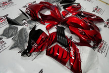 Fairing kit for a Kawasaki Ninja ZX14R (2006-2011) Candy Red & Black Flames at KingsMotorcycleFairings.com