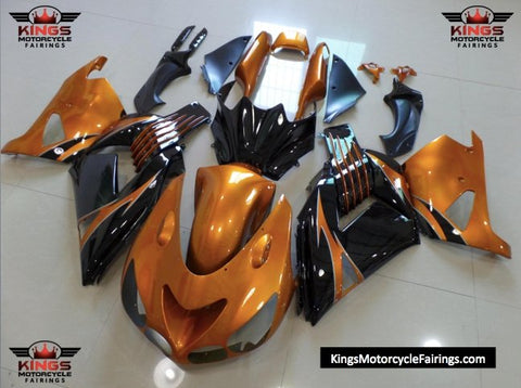 Fairing kit for a Kawasaki Ninja ZX14R (2006-2011) Copper Orange & Black