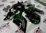 Fairing kit for a Kawasaki Ninja ZX14R (2012-2021) Black, Metallic Green & Silver at KingsMotorcycleFairings.com
