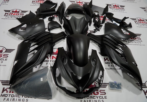 Fairing kit for a Kawasaki Ninja ZX14R (2012-2021) Matte Black at KingsMotorcycleFairings.com