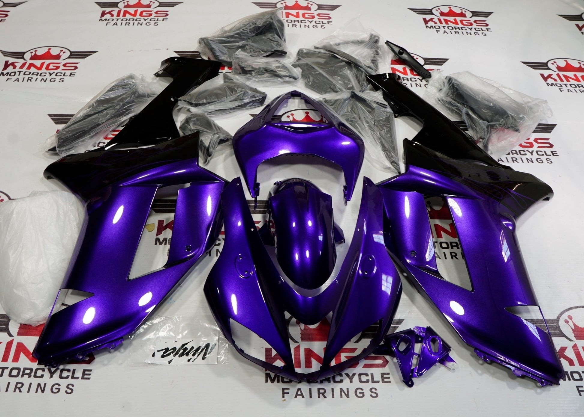 Fairing kit for a Kawasaki Ninja ZX6R 636 (2007-2008) Purple & Black at KingsMotorcycleFairings.com