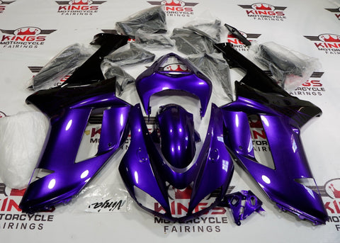 Purple and Black Fairing Kit for a 2007 & 2008 Kawasaki Ninja ZX-6R 636 motorcycle