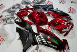 Candy Red, Matte Black, Green and White Shark Teeth Fairing Kit for a 2019, 2020, 2021, 2022 & 2023 Kawasaki Ninja ZX-6R 636 motorcycle - KingsMotorcycleFairings.com