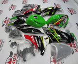 Green, Black, Yellow, White and Red Fairing Kit for a 2019, 2020, 2021, 2022 & 2023 Kawasaki Ninja ZX-6R 636 motorcycle - KingsMotorcycleFairings.com