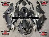 Faux Carbon Fiber & Silver Fairing Kit for a 2019, 2020, 2021, 2022 & 2023 Kawasaki Ninja ZX-6R 636 motorcycle at KingsMotorcycleFairings.com
