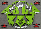 Fairing kit for a Kawasaki Ninja ZX6R 636 (2019-2023) Green & White by KingsMotorcycleFairings.com