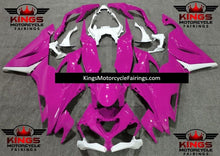 Pink & White Fairing Kit for a 2019, 2020, 2021, 2022 & 2023 Kawasaki Ninja ZX-6R 636 motorcycle at KingsMotorcycleFairings.com