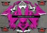Pink & White Fairing Kit for a 2019, 2020, 2021, 2022 & 2023 Kawasaki Ninja ZX-6R 636 motorcycle at KingsMotorcycleFairings.com