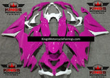 Pink & White Fairing Kit for a 2019, 2020, 2021, 2022 & 2023 Kawasaki Ninja ZX-6R 636 motorcycle at KingsMotorcycleFairings.com