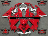 Red & White Fairing Kit for a 2019, 2020, 2021, 2022 & 2023 Kawasaki Ninja ZX-6R 636 motorcycle at KingsMotorcycleFairings.com