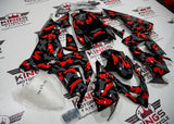 Fairing kit for a Kawasaki ZX10R (2004-2005) Black, Gray & Red Camouflage at KingsMotorcycleFairings.com