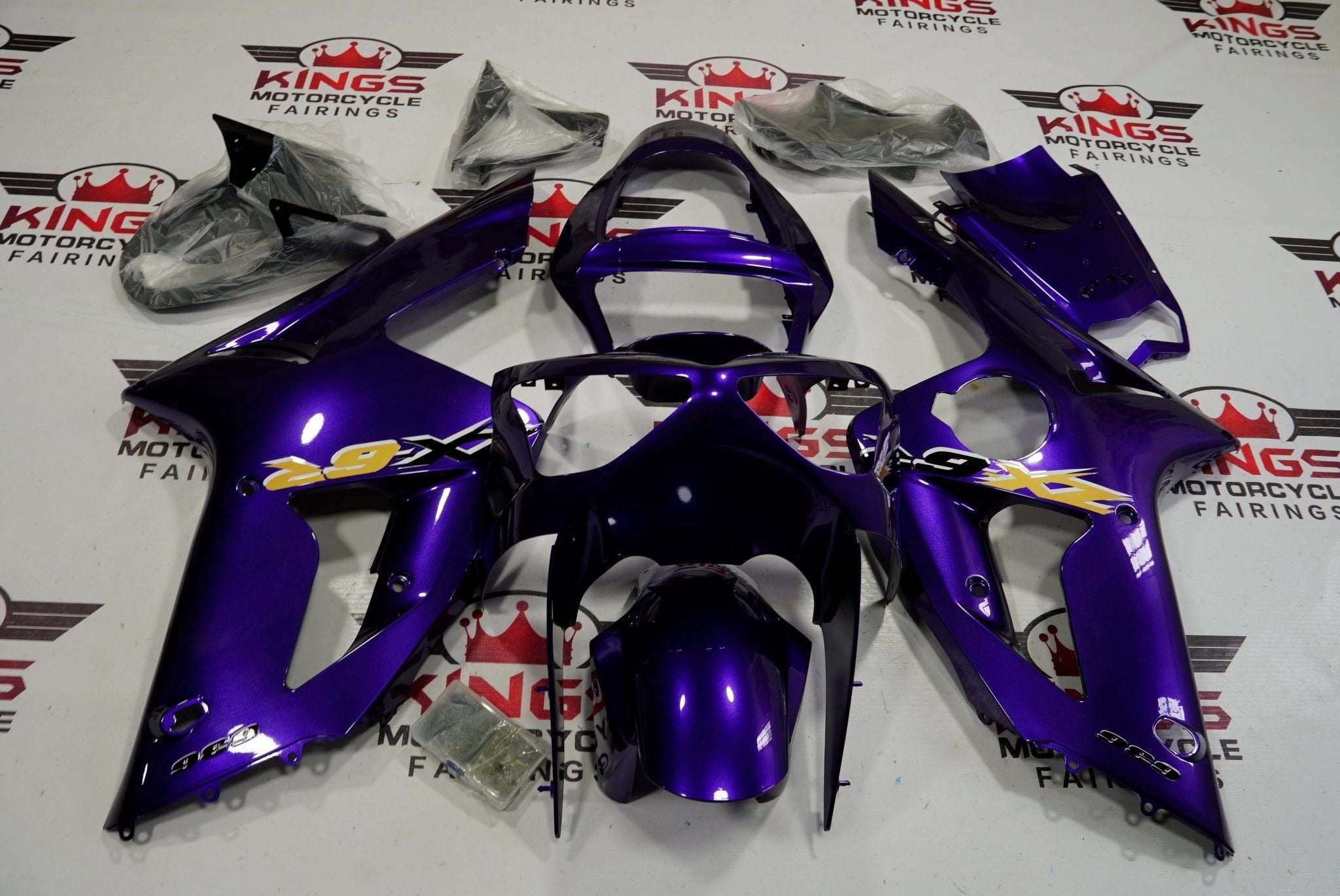 Fairings | Kawasaki ZX6R 636 (2003-2004) Dark Purple, Gold