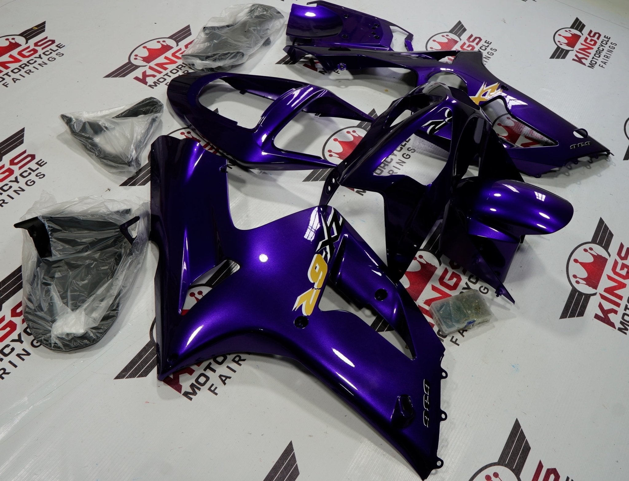 Fairings | Kawasaki ZX6R 636 (2003-2004) Dark Purple, Gold