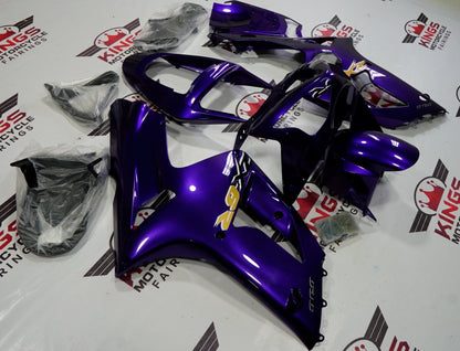 Dark Purple, Gold and Black Fairing Kit for a 2003 & 2004 Kawasaki ZX-6R 636 motorcycle