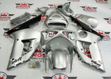 Fairing kit for a Kawasaki ZX6R 636 (2003-2004) Silver & Matte Black at KingsMotorcycleFairings.com