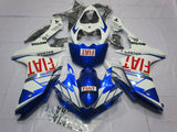 Blue and White Fiat Fairing Kit for a 2007 & 2008 Yamaha YZF-R1 motorcycle