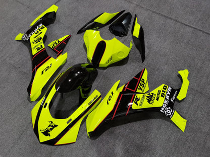 Yamaha YZF-R1 (2015-2019) Neon Yellow, Black & Red Fairings at KingsMotorcycleFairings.com