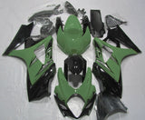 Green, Black and Silver Fairing Kit for a 2007 & 2008 Suzuki GSX-R1000 motorcycle