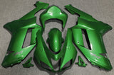 Fairing kit for a Kawasaki Ninja ZX6R 636 (2007-2008) Green & Chrome