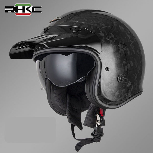 Forged Carbon Fiber RHKC Open Face Motorcycle Helmet at KingsMotorcycleFairings.com