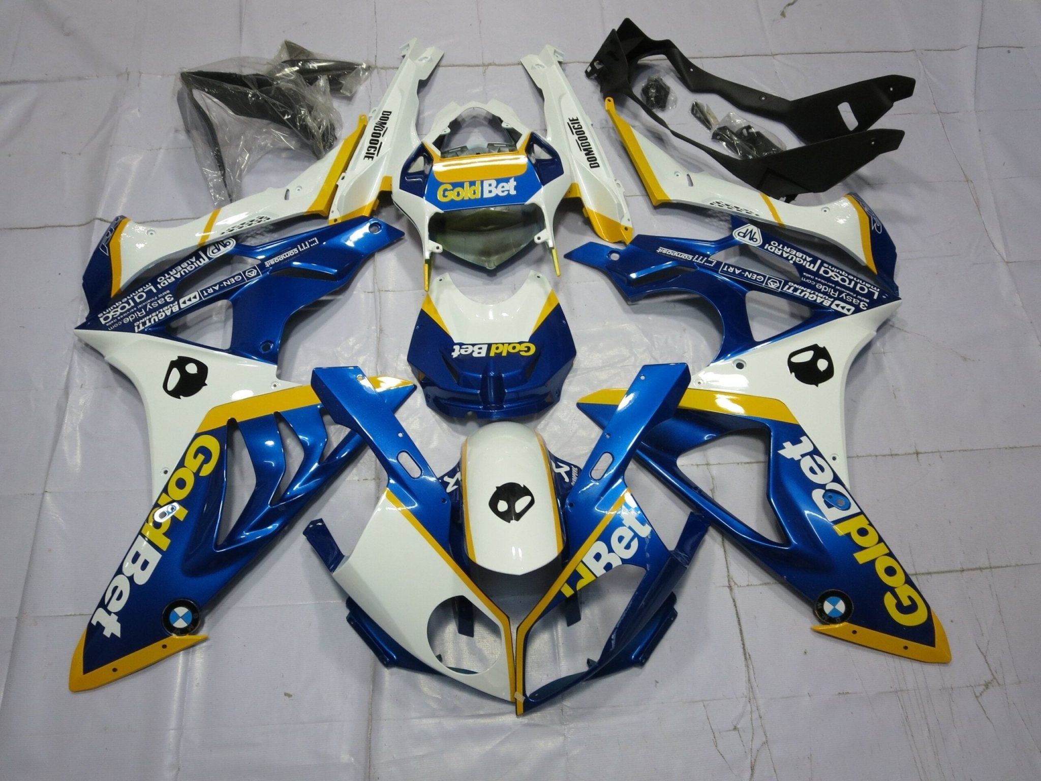 BMW S1000RR (2015-2016) Blue, Yellow & White Fairings