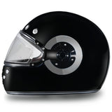 KINGS GLOSS BLACK & CHROME DAYTONA RETRO MOTORCYCLE HELMET - R1A